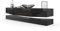 Vladon Lowboard City, Made in Germany, TV-Kommode mit Sockelelement, 1 offenem Fach und 3 Schubkästen, Schwarz Hochglanz/Schwarz Hochglanz (178 x variabel x 39 cm)