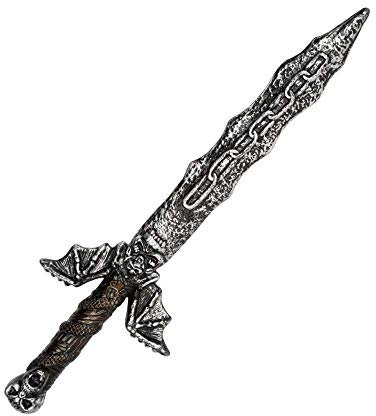 Boland 72065 - Schwert mit Totenkopf, Länge 54 cm, Schwarz, Grau, Braun, Flying Skull, Waffe, Degen, Kostüm, Verkleidung, Accessoire, Karneval, Fasching, Mottoparty, Halloween