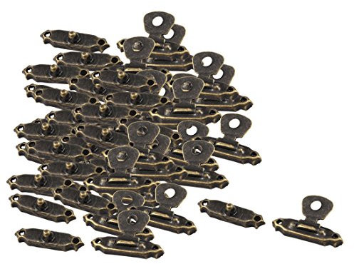 sourcing map 24 Sätze Spannverschluss Kistenverschluss Holz Schmuck Vintage Kasten Klinke bei haspe Schloss Haken Scharnier Bronze Ton DE de