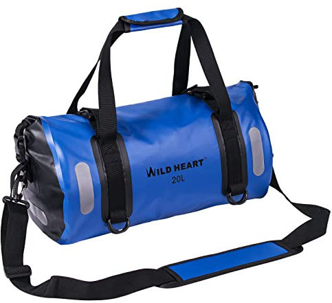Wild Heart wasserdichte Tasche für Kajakfahren, Camping, Boot, Radfahren 20L 30L 40L (blau, 20L)