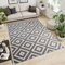 TAPISO MAROKO Teppich Kurzflor Modern Designer Geometrisch Diamant Karo Viereck Muster Grau Creme Schlafzimmer Wohnzimmer ÖKOTEX 300 x 400 cm
