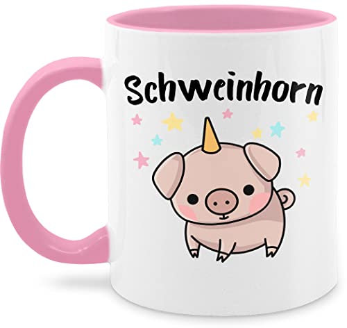 Tasse Tassen 325ml - Karneval & Fasching - Schweinhorn - 325 ml - Rosa - meerschweinchentasse karnevalstasse fasching- pig fanmug schwein geschenkartikel carnevale schweine mug cute karnevals