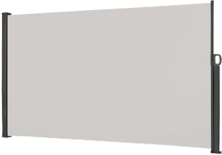 LARS360 Toldo Lateral Retráctil de Alumínio Anti-UV Marquesina Lateral Persiana Lateral, Protección Solar para Jardín, Terraza y Balcón (180x300cm, Gris)