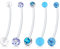 14G Schwangerschaft Bauchnabelpiercing Mutterschaft Flexible Barbell Retainer Kunststoff Stab 38mm Länge Einstellbar 5 Stile-Blau
