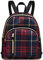 YANAIER Damen Mini Rucksack Wasserdichte Nylon Klein Anti-Diebstahl Daypack beiläufige Spielraum Tagesrucksack Mädchen Schultertaschen Rotes Plaid