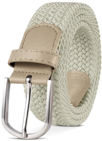 TANGCHAO Stoffgürtel Stretchgürtel Elastik Flechtgürtel Geflochtener und Elastischer Dehnbarer Gürtel für Damen und Herren Breite 3.3cm MI-130cm