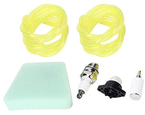 Manguera de línea de Combustible Filtro de Aire Filtro de Combustible con Bombilla de cebador Bujía Apto para Accesorios de Motosierra Poulan 530037793 Herramienta para jardín