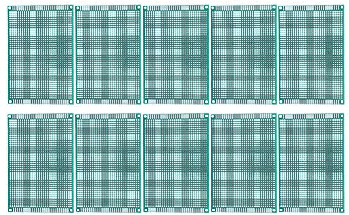Tablero de prototipos de doble cara de 10 piezas de 8x12 cm, placa de circuito electrónico de proyecto de soldadura de fibra de vidrio estañada, placas de circuitos impresos universales