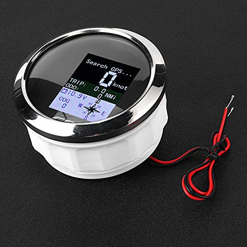 GPS Tachometer Geschwindigkeitsmesser Kilometerzähler für Auto Boot 85mm(Schwarz)