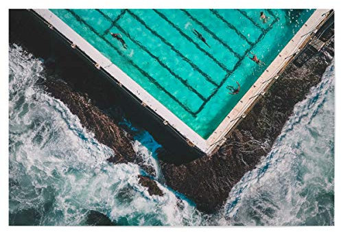 artboxONE Poster 75x50 cm Natur Bondi Pool hochwertiger Design Kunstdruck - Bild Beach Australia Beach
