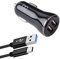NWNK13 Fast Car Charger for Samsung Galaxy A12 / A32 / A42 / A52 / A72 Mobile Phone in Car Charger 2 Port USB Car Adapter Fast Charging 4.8A with 1mt Type C USB Cable High Speed Lead Wire (Black)
