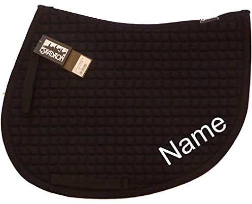 Eskadron Black Cotton Spring-Schabracke mit individuellem Namen Bestickt, Schriftart:Black Chancery, Garnfarbe Maderia:Black Blue 1641