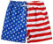 MADHERO Herren Badehose mit lustigem Muster und Netzfutter, Amerikanische Flagge, XL