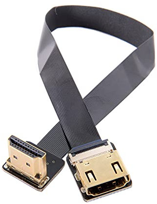 NFHK CYFPV Up Angled 90 Degree HDMI Male to Female FPC Flat Cable for HDTV Multicopter Aerial Photography