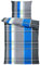 one-home Bettwäsche Mikrofaser Garnitur Bettbezug modern viele Muster mit Reißverschluss, Farbe:Kariert blau, Größe:4 teilig 135x200 cm