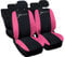 Auto Accessori Lupex | Coprisedili auto compatibili con Grande Punto (2005-2018) con schienale e seduta posteriore divisi 40 e 60, Nero Rosa, Made In Italy, Sedili Anteriori e Posteriori