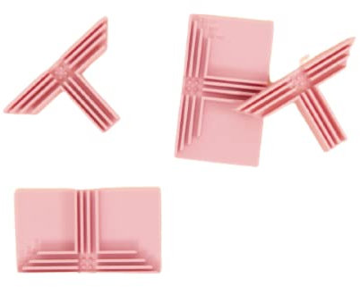 Craftelier - Set mit 4 Eckwinkel für Kartonagen T-formige in Türkis | Geeignet für 1,5 mm, 2 mm und 3 mm Dicke | Speziell entwickelt, um Box Trennwände und Ecken zu erstellen | Farbe Rosa