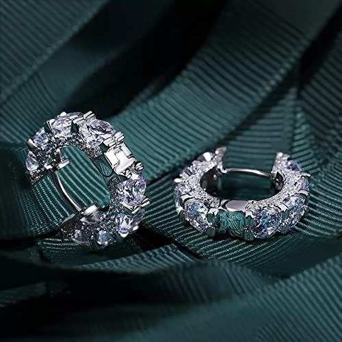 OBCPD Weißer Saphir Creolen für Damen 925 Sterling Silber Schmuck