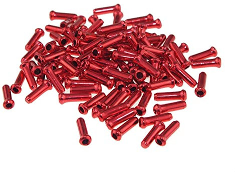 Yundxi 30 Pieces Aluminum Alloy Cable End Crimps Bike Brake Cable Caps Shift Cable Gear Wire End Tips Donuts for Road Bike Mountain Bicycle (Red)
