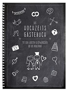 KOCHDIALOG A4 Gästebuch Hochzeit -modern Art– Gästebuch zur Hochzeit designter Innenteil zum freien Ausfüllen, langlebiges Hardcover Hochzeitsgästebuch Hochzeitsbuch mit 84 Seiten für 75+ Gäste