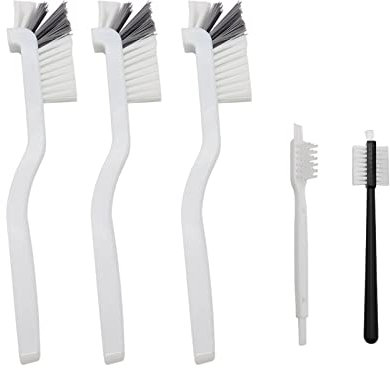 5 Stücke Reinigungsbürsten-Set Mit 3 Gebogenen Reinigungsbürsten, 1 Doppelseitige Rillenreinigungsbürste, Langstielige Reinigungsbürste, 1 Einseitige Spülbürste, Fensterputzbürste Gläserspülbürste