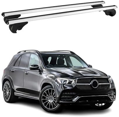 OMAC Dachträger für Mercedes GLE C167 2019-2026 Aluminium 2 Stangen Silber | TÜV/DIN 75302:2019 geprüft, Abschließbar, bis 75 kg Traglast, Querträger, Grundträger