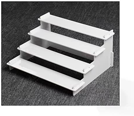 Loopunk La transparence Supports pour Présentoir, Présentoirs en Acrylique à 4 Niveaux Pour Figurines, Comptoir de Bureau en Acrylique pour Décoration et Organisateur (blanche)