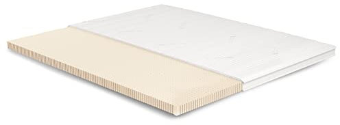 Meisterschlaf Latex Topper 180x210 cm – 7 cm hoch – 20% Naturlatex RG 65 – mittelweich – Oeko-TEX® Standard 100 – Tencel™ Lyocell 3D Doppeltuch-Bezug waschbar – Made in Germany
