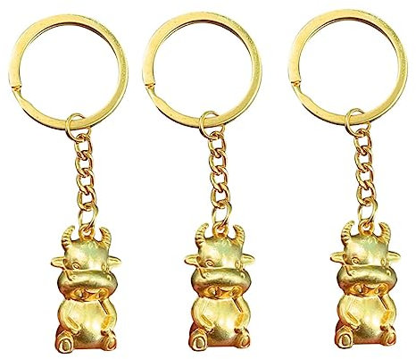 Toyvian 3st Stier Schlüsselanhänger Süßer Schlüsselanhänger Rucksack-anhänger Segen Schlüsselanhänger Taschenanhänger Schlüsselanhänger Für Paare Zinklegierung Kind Ekliptik Die Kuh