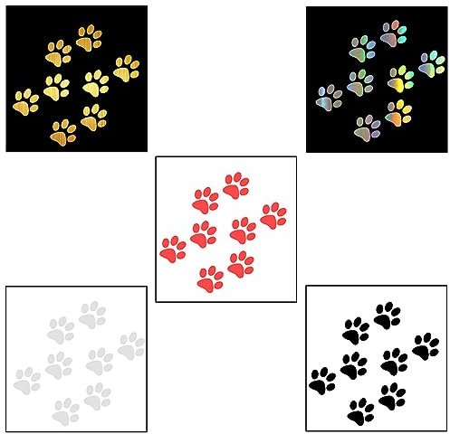 5 Pezzi Adesivi Auto, Adesivo per Auto Zampe Autoadesiva, Confezione Adesivi Zampe, Cane Gatto Zampe Adesivi, Stickers Autoadesivi, Impronte per Macchina Decalcomanie, Per Auto Moto Caschi (5 Colori)