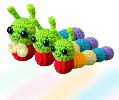 Yarniss Häkeltier-Set für Raupen, Häkelset für Anfänger mit Anleitung, Häkelset lernen