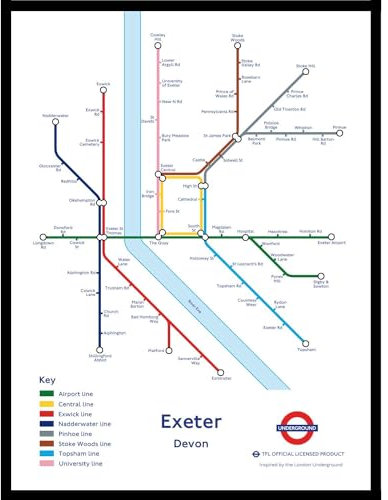 The Happy Puzzle Company - Exeter Underground Jigsaw Map 1000 Pieces - Jigsaw Puzzles for Adults 1000. This is an official Transport For London licenced product.