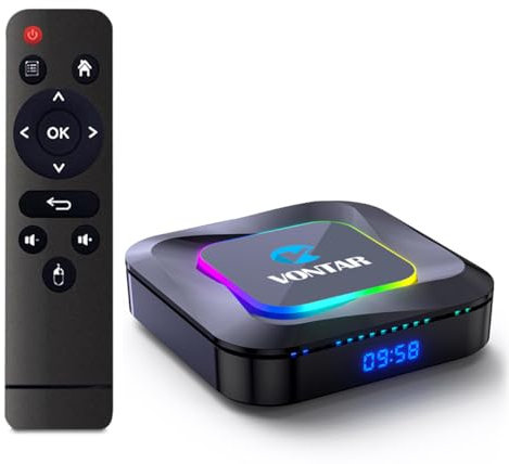 Android TV Box 13.0, VONTAR R3 4GB RAM 128GB ROM RK3528 Quad-Core 64Bit Cortex-A53, Smart TV Box Wifi 2.4G/5G Dual-Band Wifi BT 5.0 USB 3.0 LAN Set Top Box,4gb+128gb