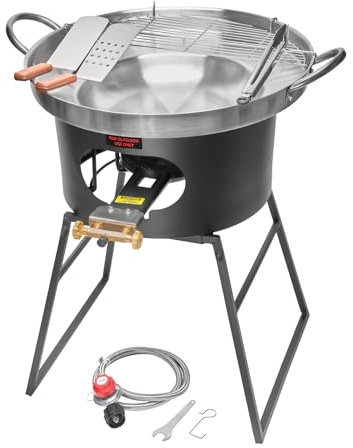 Barton 58.4 cm Concave Comal Set 80.000 BTU Propanbrenner Herd und Brenner Ständer Discada Disc Cooker Taco para Carnitas Tortillas Stir Fry Wok
