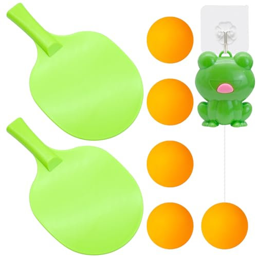 Gittoovo Table Tennis Trainer Set,Adjustable Hanging Table Tennis Trainer Set for Kids, Portable Indoor/Outdoor Ping Pong Self Workout Kit, Exercise Hand Eye Coordination