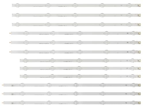 NIBOTT Tira de LED for iluminación trasera de 12 Uds. TV Fit For LG de 50 pulgadas 50LA621S 50LA621V 50LA616V 50LN570S 50LN575S 50LN575V 50LN575R 50LN5100 50LN5700 50LN