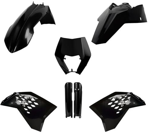 POLISPORT 91458 - Kit completo in Plastica (C/Protezioni Forcella) KTM Nero