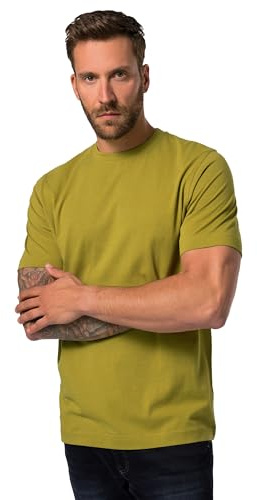 JP 1880 Herren große Größen Übergrößen Menswear L-8XL T-Shirt, Basic, Rundhals, gekämmte Baumwolle waldmoos 4XL 702558634-4XL