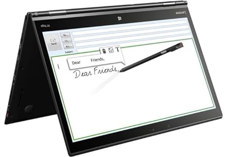 Lenovo ThinkPad X1 Yoga Gen 1, ordinateur portable 2 en 1 à écran tactile FHD de 14 po, Intel Core i7-6600U jusqu'à 3,4 GHz, 8 Go de RAM, 256 Go SSD, stylet, webcam, Windows 10 Pro (renouvelé)