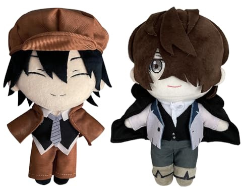 Zhongkaihua Bungo Stray Dogs Anime Kissen Edgar Allan Poe & Edogawa Rampo Kissen weich niedlich Anime Stofffigur Wurfkissen für Sofa Dekoration