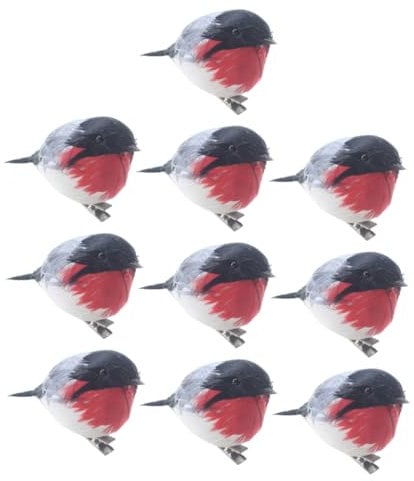 Beatifufu 10 Stück Vogelförmige Festliche Hängedekoration aus Kunststoff für Weihnachtsbaum und Zuhause