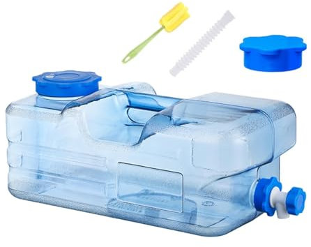 MagiDeal Réservoir d'eau de Camping, pichet de Stockage d'eau de 15 L avec Couvercle à vis, bidon d'eau avec Robinet pour randonnée, Barbecue d'urgence,