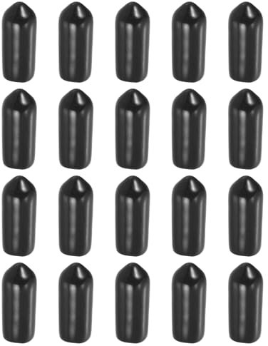 sourcing map 60Pcs Rubber End Caps, 6mm/0.24 ID Flexible Rubber Caps, PVC Caps Rubber Screw for Bolts Screw Caps Thread Protectors Tube Screw Bolt, Black