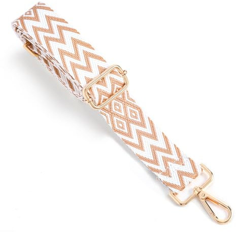 guangyuan Taschengurt 3.8cm Breit Taschengurte zum Wechseln Taschenband Schulterriemen Schultergurt für Taschen Trageriemen Taschenriemen Handtaschen Gurt,Weiß/Braun