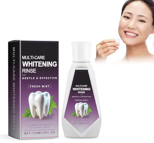 Multi-Care Whitening Mundspülung Frische Minze,120 Ml Mundwasser Tägliche Mundspülung Kariesschutz Mundspülung Mit Wasserminze Für Die Tägliche Pflege Und Reinigung,Bekämpft Die Ursache Von Mundgeruch