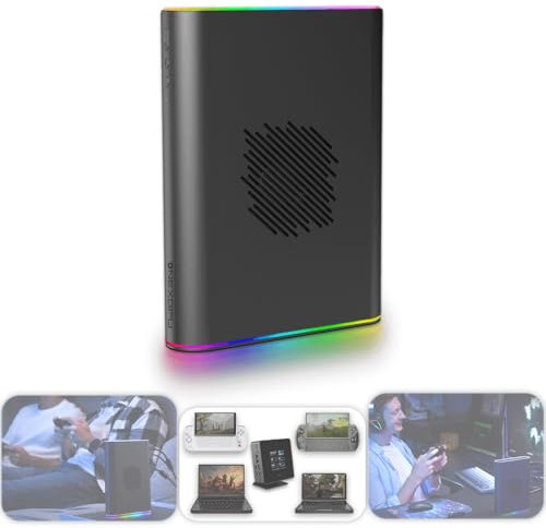 ONEXGPU 2 eGPU Dock With 2TB NVMe 2280 Storage: Oculink Support, AMD Radeon RX 7800M, 12GB GDDR6, 330W Charger, USB-C 4.0, Triple Monitor Display, 4K Gaming - Portable eGPU