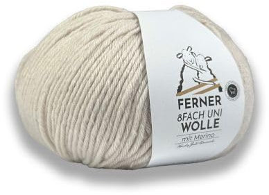 Ferner Wolle Lungauer 8-fach Merino Uni 01 - Wollweiß