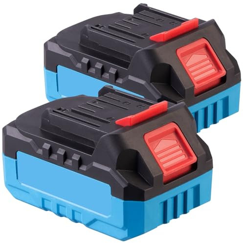 AGT Zubehör zu Akku Schneefräse: 2er-Set Li-Ion-Akkus für 18-V-Schneefräse HSB-200, 4.000 mAh / 72 Wh (Kabellose Schneefräse, akkubetriebene Hand-Schneefräse)