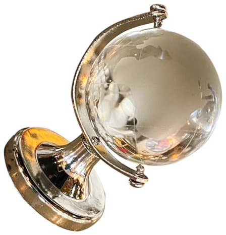 MOLUCKFU 1 Stück Kristallkugel Geografischer Deko Vintage Mini Weltkugel Goldene Weltkugel Bürodekoration Briefbeschwerer Mini Rund Erdkugel Hochwertiges