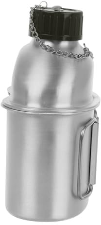 PAMINGONO 1set Borraccia Alluminio Con Tazza Set Multi-funzionale Per Campeggio e Attività Outdoor Leggera e Resistente Per Escursioni e Allenamenti